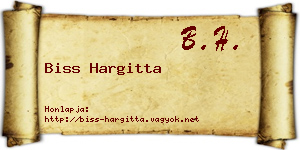 Biss Hargitta névjegykártya